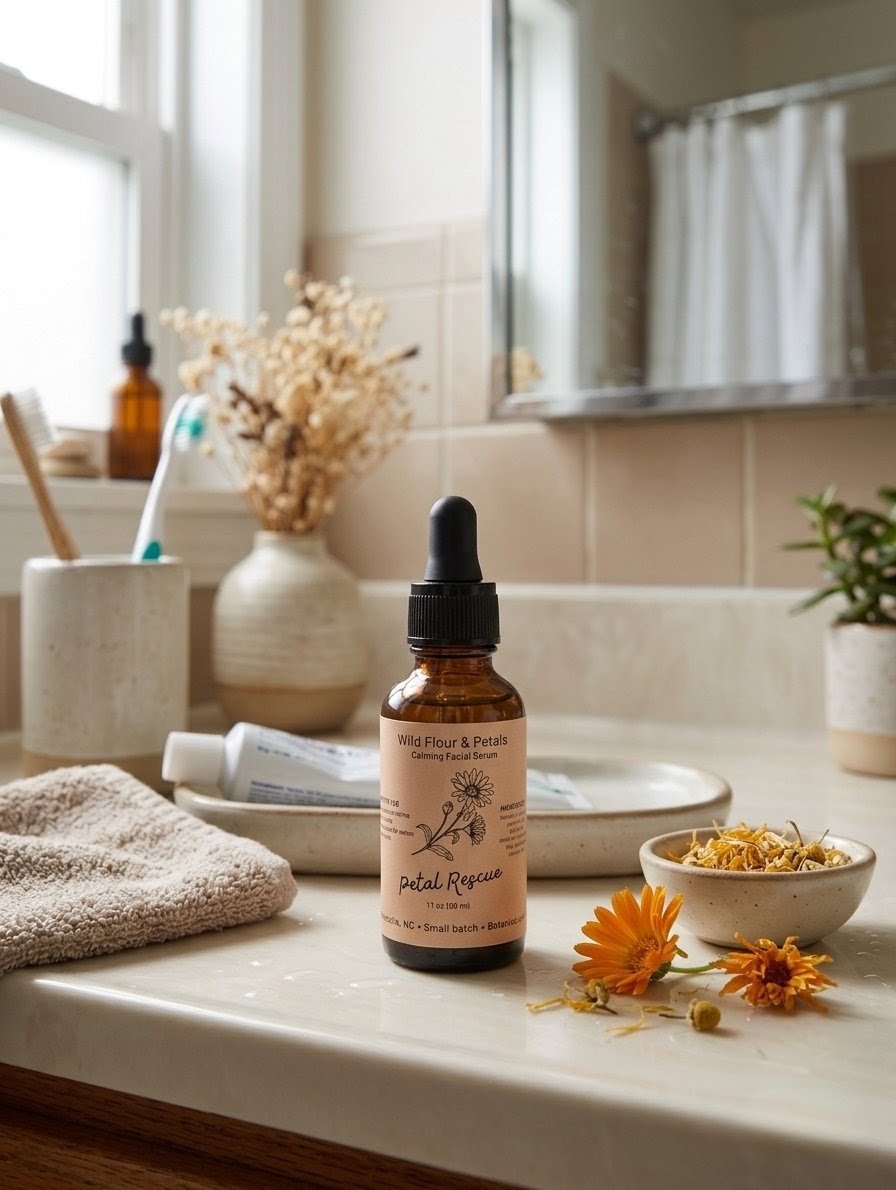 Petal Rescue calming botanical facial serum
